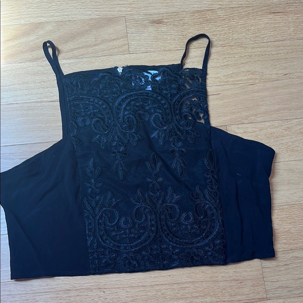 Kendall & Kylie Black Embellished Crop Top